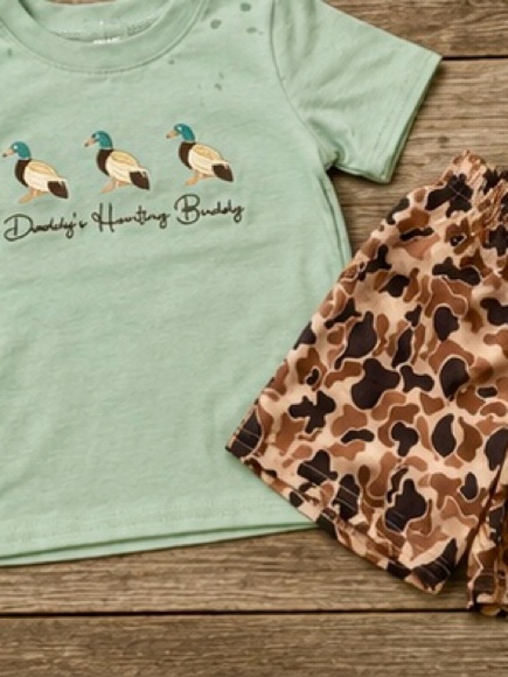 Hunting with Daddy camo short outfit